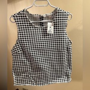 Raw hem checkered top ** tags attached**